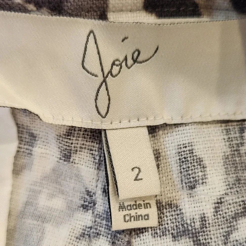 || JOIE || Merci linen shorts, animal print, pockets, classic, size 2